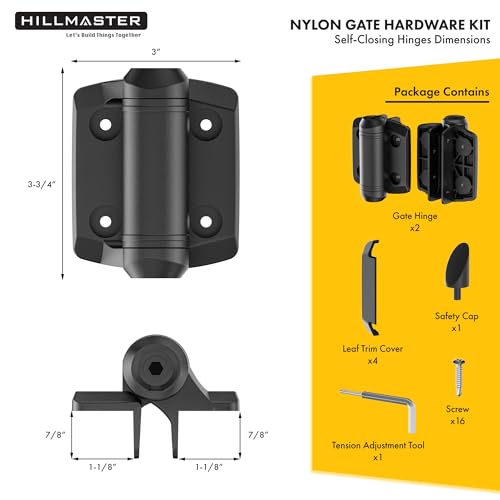 Self Closing Gate Hinges and Key Lockable 2 Sided Gate Latch Gate Hardware Kit,Two Sided Self Locking Gate Latch and No Rust Pool Gate Hinges for Outdoor Metal/Vinyl Fence,Locking Gate Door Lock Latch