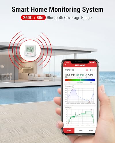 TempPro TempAir Bluetooth Digital Hygrometer Indoor Thermometer of 260FT | Humidity Meter with Smart App, Room Thermometer Humidity Gauge with Temperature Humidity Sensor - size: Bluetooth Thermometer