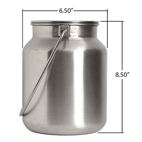 Lindy's Stainless Steel Seamless 1-Gallon Milk Jug, Milk Can, Milk Pail, Anti-Leak Liquid Storage Container with Tight Lid and Long Swivel Handle - size: 128 Ounces