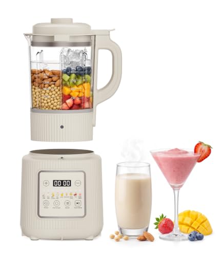 Nut Milk Maker Machine, 59oz Soy Milk Machine with Detachable Design, 9 in 1 Homemade Soy, Almond, Oat, Plant Based Milk, Juice, Milkshake and Smoothie Maker, 24H Delay Start, Auto Clean