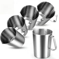 Copkim 4 Pcs Stainless Steel Measuring Cup with Handle and Pour Lip 67.6 Oz/ 2000 ml 304 Steel Milk Frothing Jug 8 Cup Metal Pitcher for Coffee Shop Bakery Commercial Home Latte Art Baking Frothing - size: 67.6 Oz, 2000 Ml, 8.3 Cup