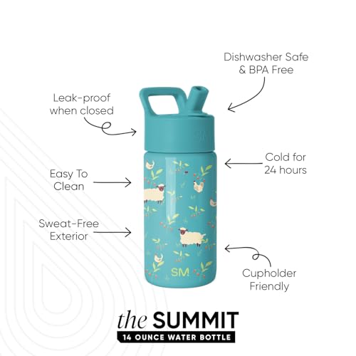 Simple Modern Kids Water Bottle & Toddler Cup | 14oz | Sheep | Insulated Stainless Steel Toddler Water Bottle Kids Tumbler with Straw | Spill Proof for School Girls | Sheeps & Strawberries - color: -Sheeps & Strawberries, size: 14 Ounces
