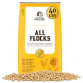 All Flock Feed Pellets, 18% Protein, 40lb, Made in USA | Pre & Probiotics, Supports Growth & Digestion, Ideal for Chickens, Ducks, Geese, Turkeys & Game Birds - size: 40lb (Pack of 1), style: All Flocks