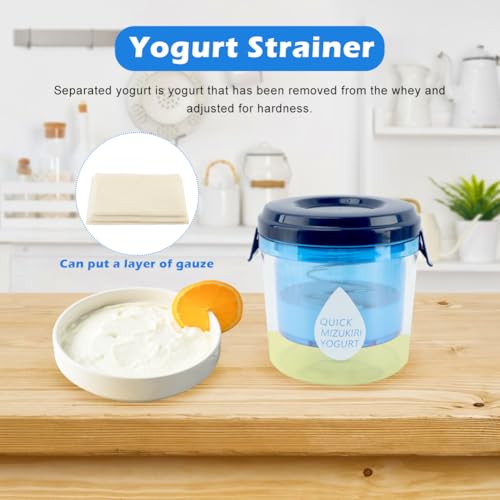 Greek Yogurt Strainer with Lid, Reusable Yogurt Filter with Ultra Fine Mesh Yogur-t Strainer to Makes small batches of Thick Creamy Greek or Coconut Yogur-t Cheese, Soy Milk