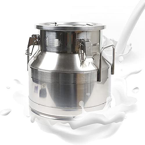 12L 3.16 Gallon Milk Can Stainless Steel Milk Bucket Wine Pail Bucket Versatile Milk Can Wine Bucket Liquid Storage Milk Transport Can Tote Jug with Sealed Lid Heavy Duty and Carry Handle - size: 12L 3.16 Gallon