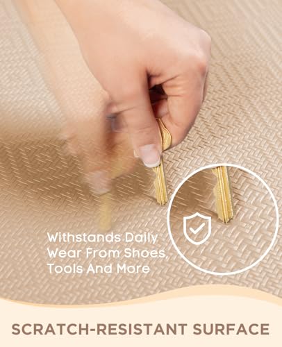 Ophanie Kitchen Mats for Floor,3/4 inch Thick,20x48 Anti Fatigue Cushioned Mat,Kitchen Rugs,Waterproof,Comfort Ergonomic Standing Mat for Office,Home,Sink with 99+ Pairs of Anti-Slip Bottom Ridges - color: Beige, size: 20"L x 48"W x 0.8"Th