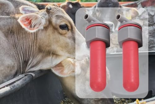 3PCS Calf Feeder Pacifier with Fixed Base for Feeding Milk Bucket Cow Nipple Calves Teats Soft Rubber Feeding Teats for Cattle Horse Donkey (Style-2)