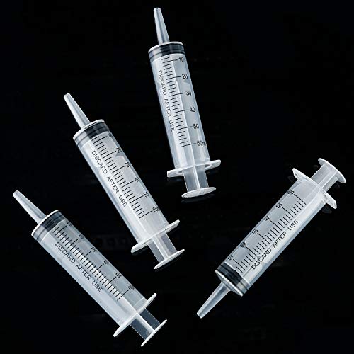 Boao 10 Pack Plastic Syringes Without Needle for Epoxy Resin,60 Ml | Measuring Syringe for Precise Measuring, Epoxy Applicator in Resin Crafts Labs Pet Feeding Oil Glue liquid Dispensing - size: 60 ML