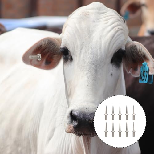 Ear Tag Needles 10 Pack 1.25 in Livestock Ear Tag Needle Replacement Pins for Cattle Pig Sheep Applicator Farm Ranch Handling Supplies