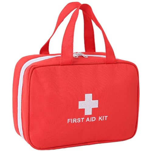 First Aid Bag Empty First Aid Kit Bag Travel Medical Pouch Camping Medicine Emergency Trauma Organizer Bags Portable for Outdoor Riding Working Car Nurse Pet Dog Cat Horse (Red)