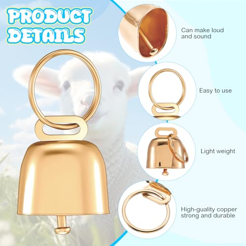2 Pack Goat Collars with Bells, Sheep Grazing Copper Bells and Adjustable Nylon Collar Set Loud Bronze Bell Small Farm Animal Sheep Cow Accessories(Lemon, Bee) - style: Lemon, Bee