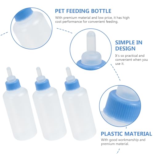 UPKOCH 3Pcs Cat Nursing Bottle Set PET Feeding Bottles for Kittens and Puppies Replacement Nipples for Newborn Animals