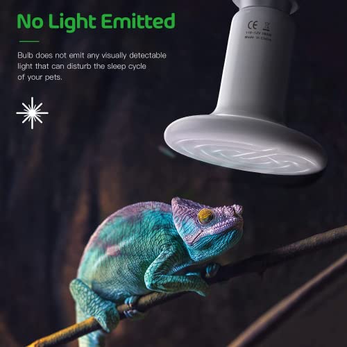 Simple Deluxe Ceramic Heat Emitter 100W 6-Pack Reptile Heat Lamp Bulb No Light Emitting Brooder Coop Heater for Amphibian Pet Snake Turtle & Incubating Chicken, No Harm, Color White - size: 6 Pack, style: White