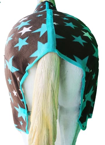 Challenger Horse Soft Fleece Cooler Contoured Exercise Blanket Liner Sheet Wicks 4397 - color: Turquoise Stars, size: 74 inches