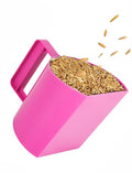 Feed Scoop - Grain Scoop for Horse,Heavy Duty Plastic Large Food Scoop for Large Dogs Livestock 1.8 Quart/7.2Cups Pink
