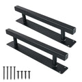 12'' Black Square Pipe Sliding Door Handles, Outdoor Gate Handles | Pack of 2, Heavy Duty Metal, Matte Black, Farmhouse Garage Fence Sheds Cabinet Closet Drawer Door Pulls, 2 Size Screws - style: Square