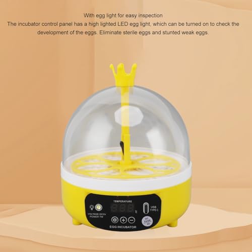 Dpofirs Small Incubators for Hatching Eggs, Mini Egg Incubator for Home Automatic Temperature Humidity Control Eggs Candler Poultry Hatching Machine for Chickens Ducks Pigeons (Manual - size: Manual Turning