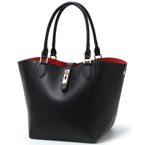 sqlp Large Work Tote Bag for Women Big Bucket Purses Designer Handbags - color: Black