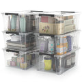 WYT Clear Storage Latch Bins, 6-Pack Storage Organizer Box with Handle and Lids, 5-Litre - color: Clear