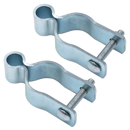 2-Pack T-Post Gate Hinge Kit, 1-5/8" Female Hinges and Hinge Pins, Galvanized Steel, 200° Swing for Chain Link/Metal Gates, Farm & Garden
