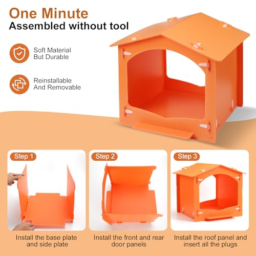 Chicken Nesting Boxes Egg Laying Nest Box for Chicken Coop, Easy to Assemble & Versatile Use for Hens, Ducks, Orange 3 Packs