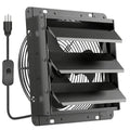 HG Power 10 Inch Shutter Exhaust Fan, 647CFM Quiet Garage Exhaust Fan with 8 Foot Long ON/OFF Switch Cable for Chicken Coop, Shed, Basement, Gable, Kitchen, Attic Ventilation Use, Black - size: 10 Inch Upgrade