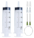 2 Pack 200ml Syringes with 55.1 Inch Tube and Needle 14G 1.5”, Large Plastic Syringe Individually Packaged for Scientific Labs, Watering, Refilling - style: 200 ml