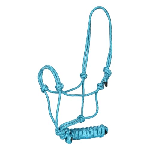 TuffRider Rugged Rope Halter with Matching 6 Foot Lead - color: Blue