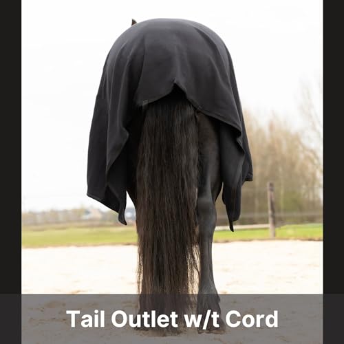 RESISTANCE Long Lasting & Warm Soft Fleece Square Cooler for Horse (90"x80", Black) - color: Black