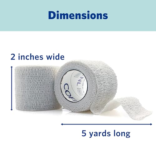 OVIK Health CoFlex NL – Self-Adhering Elastic Bandage – Non-Latex – First Aid – Comfortable and Gentle – White, 2 inch, 2 Rolls - size: 2 Inch - 2 Count, style: White