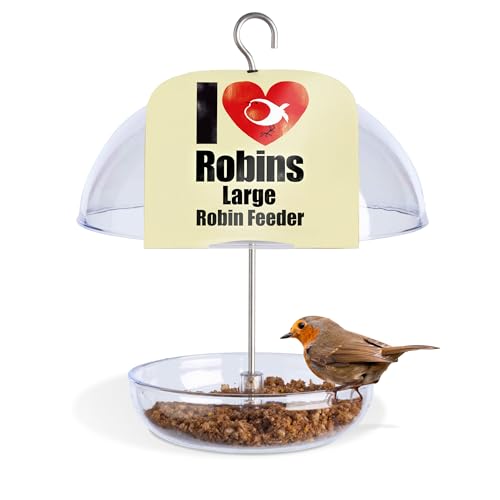 Mealworm Feeder - Jacobi Jayne® Pearl Feeder - Dome Bird Feeder for Small Birds - Bluebird Feeder for Mealworms - Platform Bird Feeder with Dome Cover - Covered Mealworm Feeder - Attracts Blue Birds