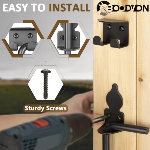 18 Inch Cane Bolt Gate Drop Rod Heavy Duty Gate Hardware, Gate Ground Latch for Wooden Fences, Metal Gates Doors Stopper for Gate Ground, Wrought Iron Gate Latches, Black Finish(1 Pack) - size: 18 Inch