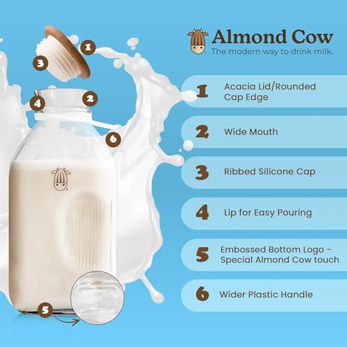 Almond Cow Nut Milk Maker Essentials Bundle - Includes Plant-Based Milk Maker, 60 fl oz Glass Pitcher with Lid & Spout, and 13” Cleaning Brush - DIY Nut Milk, Perfect Accessories for Homemade Nut Milk - size: Essentials Bundle