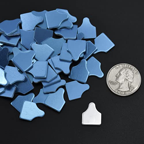 ABBECIAO 50Pcs 1/2"×5/8“ Tiny Cow Tags Aluminum Stamping Blanks Cattle Ear Tags 0.06" Thick