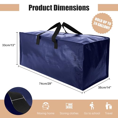 NATURELUX Heavy Duty Moving Bags with Backpack Straps and Strong Handles, Alternative to Moving Boxes and Storage Totes for Dorm Room Essentials, 6 Pack, Blue - color: Blue, size: 93 L - 6 pcs - Backpack