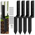 4 Pack Fence Post Repair Kit, Thickened Fence Post Anchor Ground Stakes | 31.5 Inches, Post Supports for 4x4 Ground, Fence Support Brackets, for Broken/Leaning/Tilted Wooden Fence