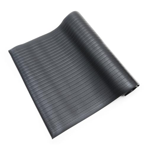 Bertech Anti Fatigue Floor Mat (Made in USA), 2 Feet Wide x 3 Feet Long x 5/8 Inches Thick, Ribbed Pattern Top, Black, Bevelled on All Four Sides, RoHS and REACH Compliant - size: 36" L x 24" W x 0.625" Thk, style: Ribbed Pattern