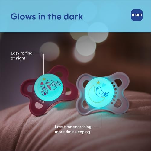 MAM Pacifier 0-6 Months Variety Pack, BPA-Free, Silicone Nipple, 3 Pack - color: Pale Mint/Cotton/Shell, size: 3 Count (Pack of 1)