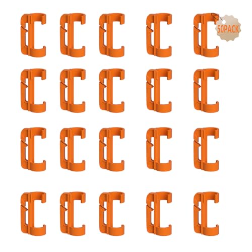 50 Pack Electric Fence Insulator Clips for 7/16" Round Rod & Post | works with poly wire,poly tape,poly rope.Great for pet fences,garden protection,livestock control,and barrier installations