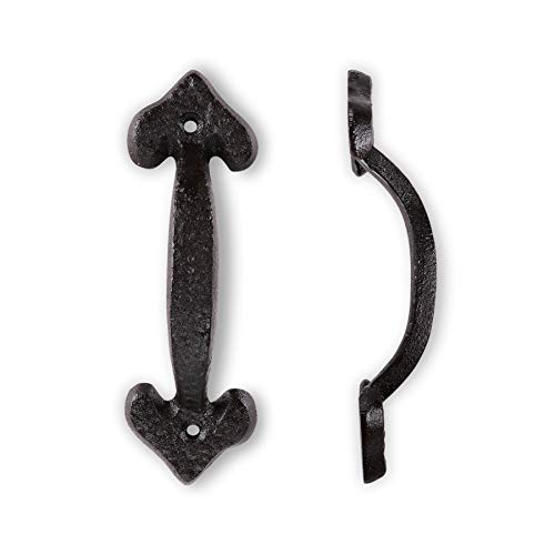 7 Inch Heart Barn Door Handle - Black Cast Iron Pull for Sliding Doors, Gates, Sheds, Fences, Closets - Indoor Outdoor Farmhouse Hardware - size: 7", style: Heart