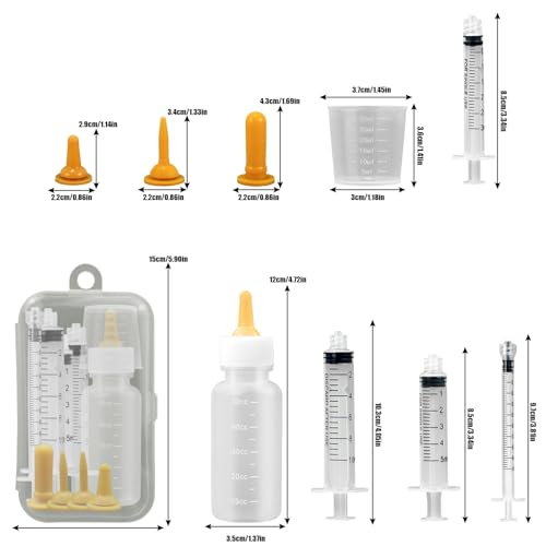 Pet Feeding Syringe with Nipple, Silicone Feeding Tools for Kitten Puppy Feeding Syringe for Newborn Cat Dog Small Animals Rabbits (1ml+3ml+5ml +10ml) - color: 1ml+3ml+5ml +10ml