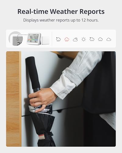 SwitchBot Meter Pro, Digital Hygrometer & Thermometer - Wireless Indoor Temperature & Humidity Monitor with Bluetooth App Control, Real-Time Alerts, Works with Apple Home - size: Meter Pro+Outdoor Meter+Hub Mini Matter