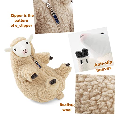 Furvana Shaved Sheep Stuffed Animal | Sheep Plush Toy , Cute Plushie for Girls , Sleeping Pet Buddy, Lamb Stuffed Animal Birthday Gifts for Kids Christmas