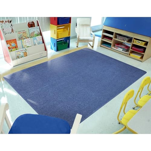 Joy Carpets Just Kidding Solid Color Area Rugs, Cobalt Blue, 12' x 7'6" - size: 7'6" x 12' (Rectangular)