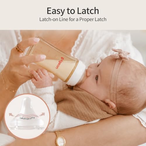 Pigeon PPSU Wide Neck Anti-Colic Nursing Baby Bottle, 5 oz, 2-Pack | Includes 2 SS Nipples (0m+): Equipped with 2 natural-feel, extra-slow nipples; features a streamlined body for easy cleaning. - color: 5.4Oz, 2 Packs