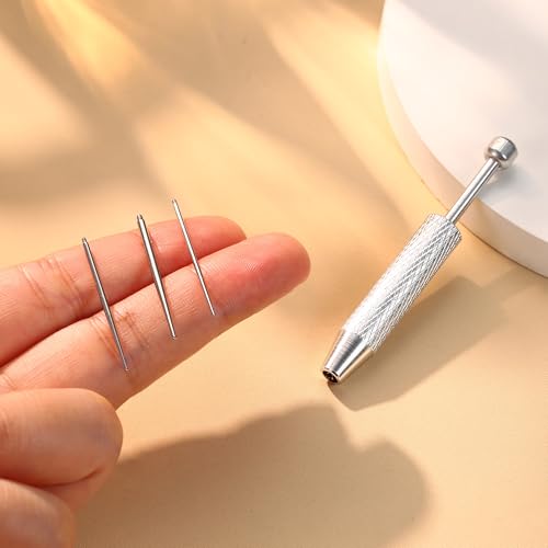 GEMQUEEN Piercing Ball Grabber Tool, 14-20G Taper for Changing Jewelry | Surgical Steel Flat Back Earrings Threader Tool Insertion Pin, Body Piercing Kit for Ear Rook Conch Nose Lip Jewelry Removal - style: External Thread(14G 16G 18G)