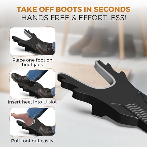 Boot Jack,Boot Remover for Cowboy Boots,Boot Puller for Waders and Work Boots - color: Grey