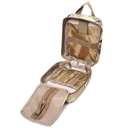 Molle Pouch, Sturdy 600D Nylon Tactical Medical Pouch,Rip-Away EMT First Aid Pouch (Bag Only) - color: Multicam