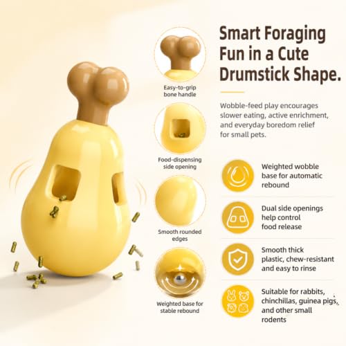 2pcs Rabbit Foraging Toy,Interactive Treat Dispenser Puzzle Toy,Treat Dispensing Feeder to Prevent Boredom,Small Animal Enrichment Toy for Bunny Guinea Pig Hamsters Chinchilla