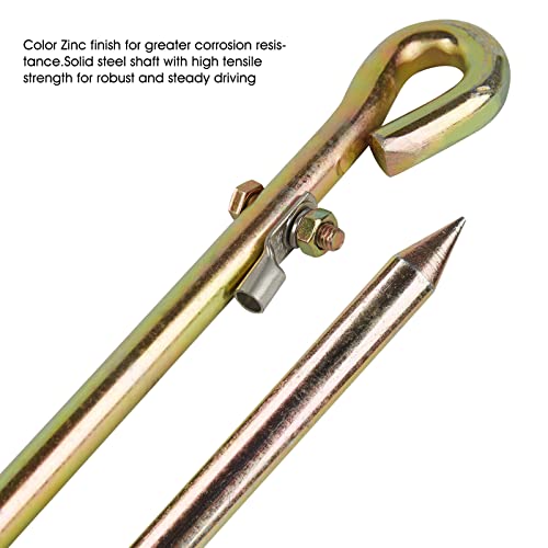 MOKIKUBA- Portable Ground Rod - Grounding Pin with Ground Wire Lug | Great for Electric Fences,Antennas,Satellite Dishes,Ground Post Pin,Tie out Stake (Set of 2) - style: Set of 2